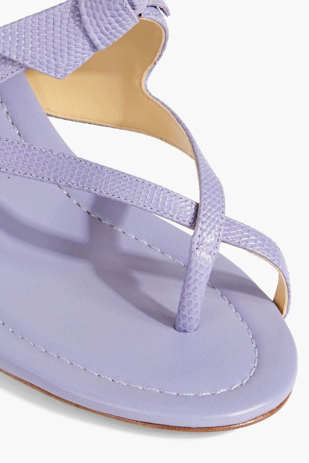 ALEXANDRE BIRMAN Clarita 45 bow-detailed lizard-effect leather sandals