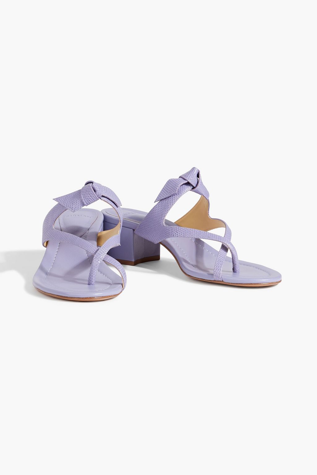 ALEXANDRE BIRMAN Clarita 45 bow-detailed lizard-effect leather sandals