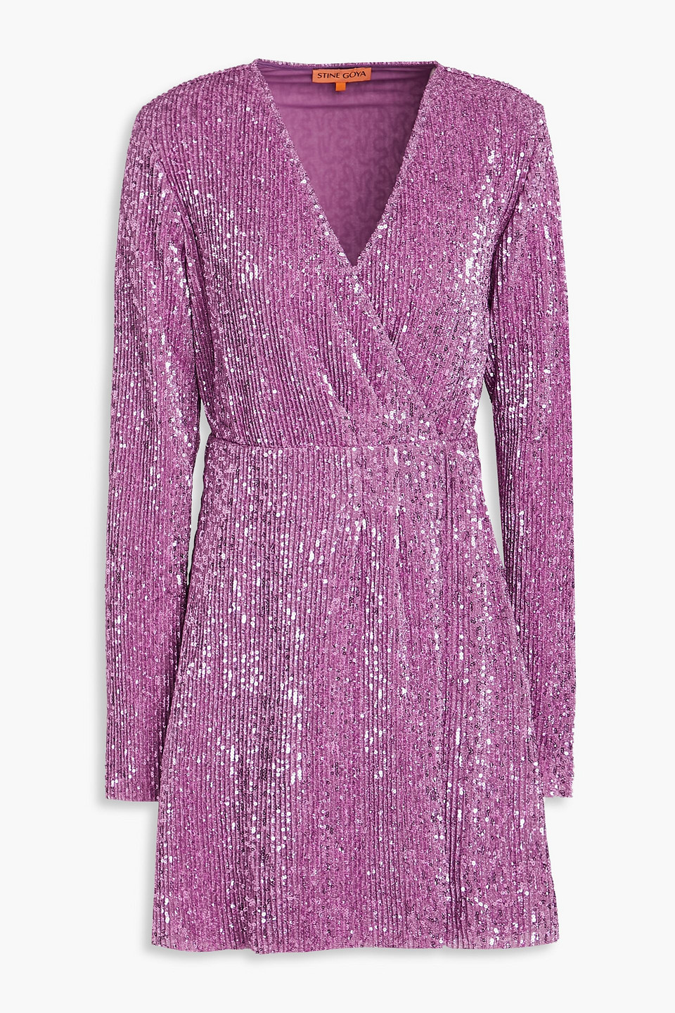 Stine Goya Noella Sequined Lamé-jersey Mini Dress In Violet