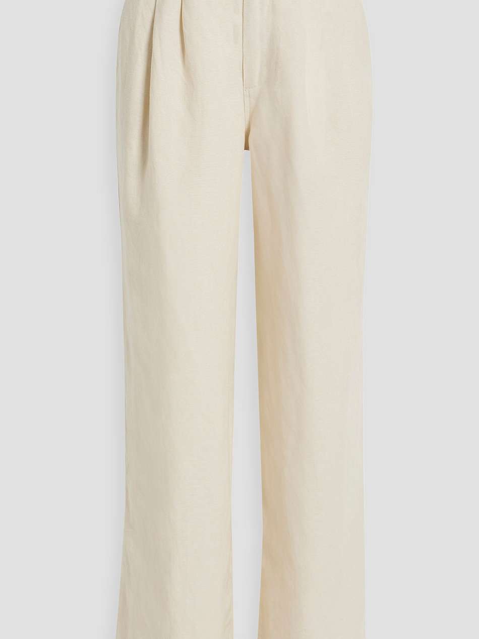 linen and lyocell-blend wide-leg pants