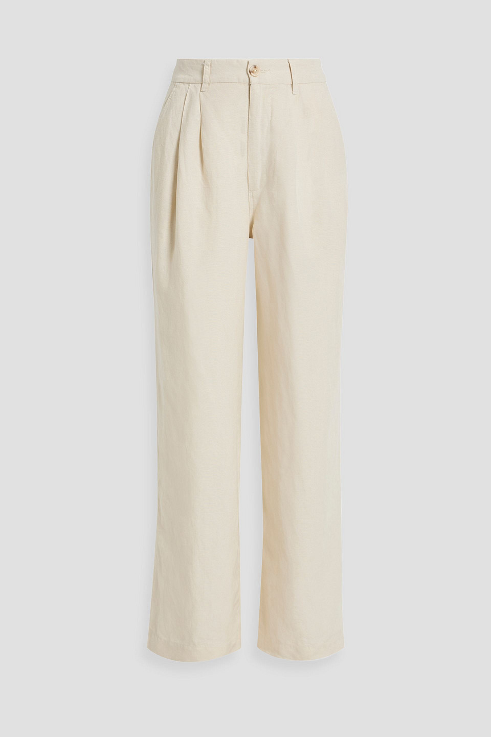 Linen and Lyocell-blend wide-leg pants
