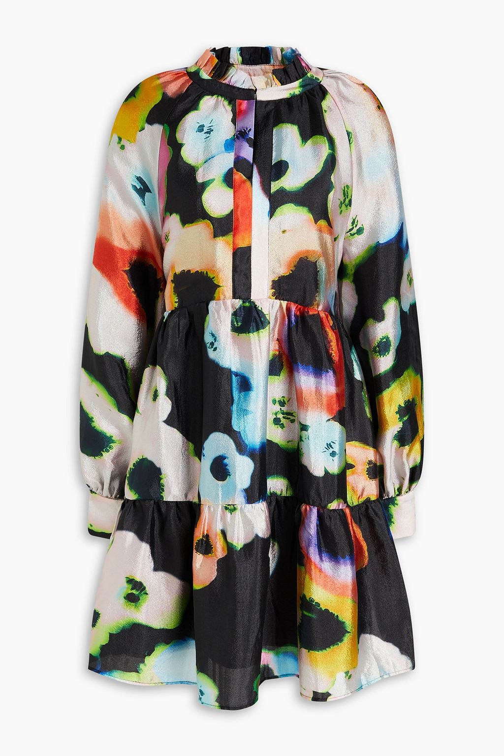 STINE GOYA Jasmine crinkled floral print satin crepe mini dress THE OUTNET