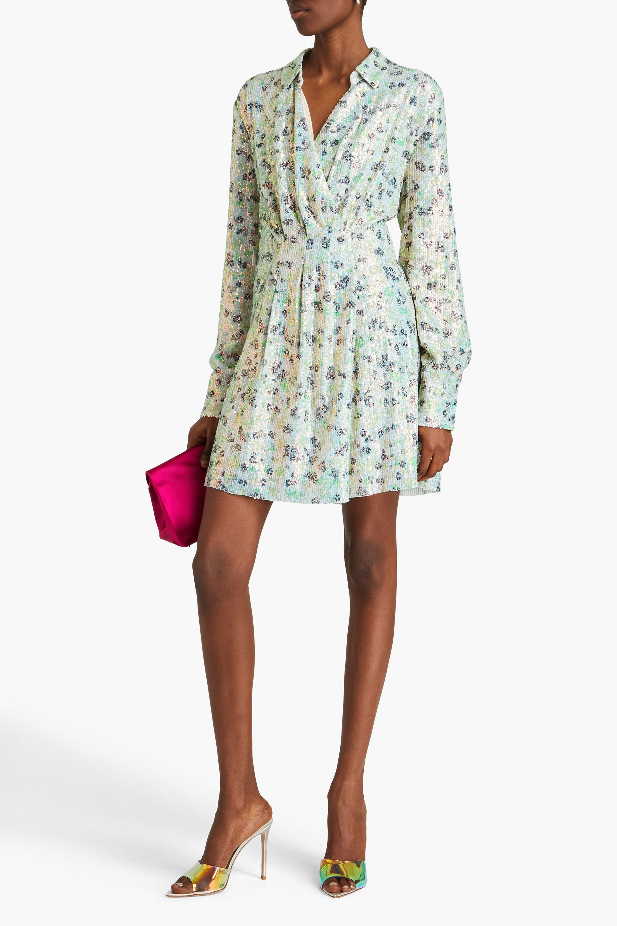 Stine Goya Cille sequined printed jersey mini dress