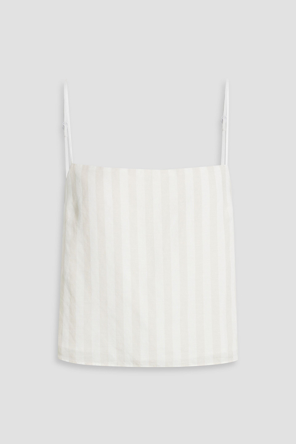 Shop Onia Striped Linen And Lyocell-blend Camisole In Ecru