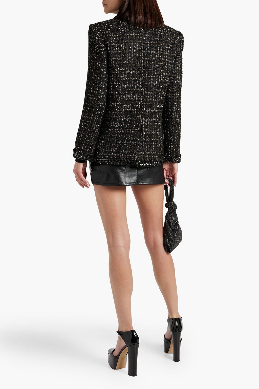 ALICE + OLIVIA Shan embellished metallic tweed blazer