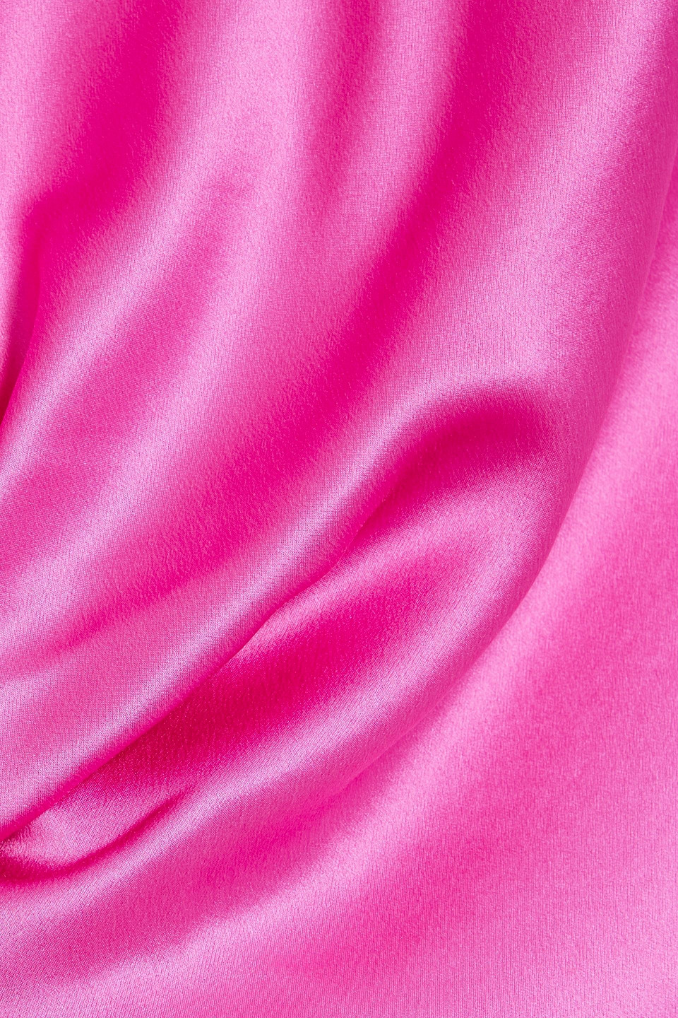 Rick Owens Edfu One-sleeve Draped Silk-satin Gown In Bright Pink