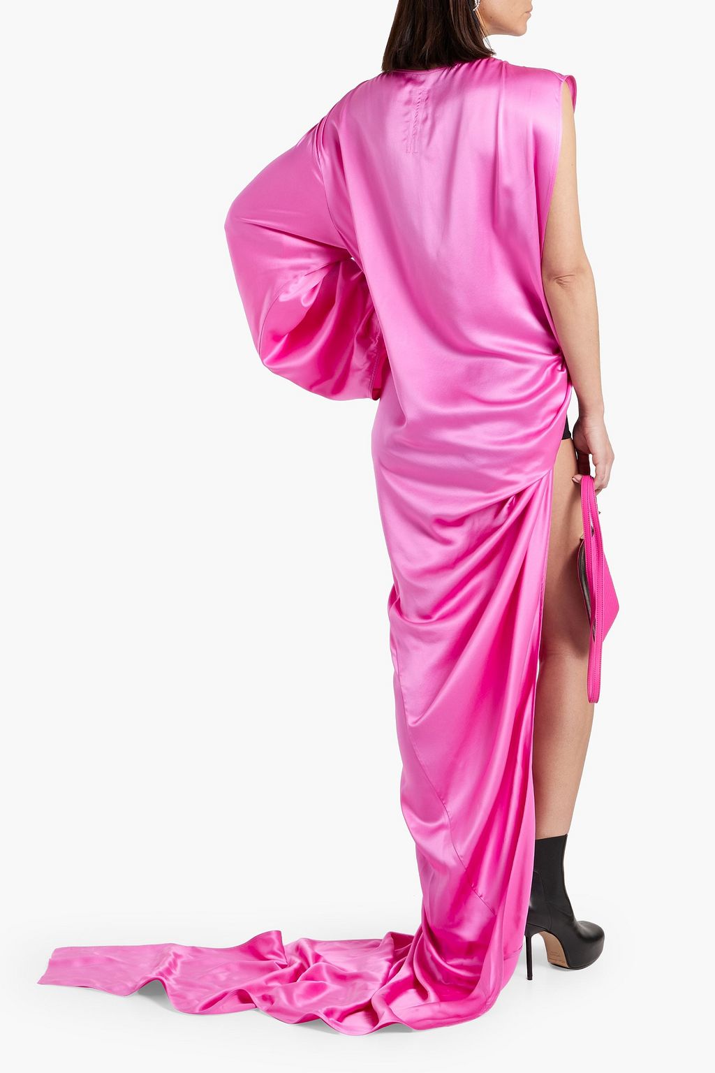 RICK OWENS Edfu draped cutout cupro-satin gown