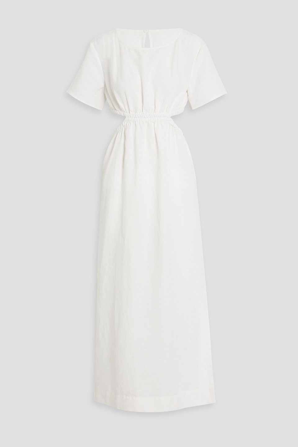 Onia Cutout Linen And Lyocell-blend Maxi Dress In White