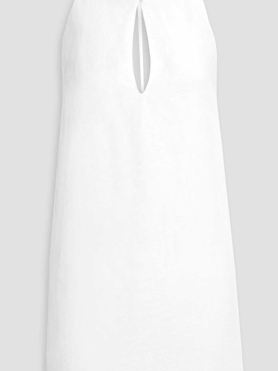 cutout linen and lyocell-blend halterneck mini dress