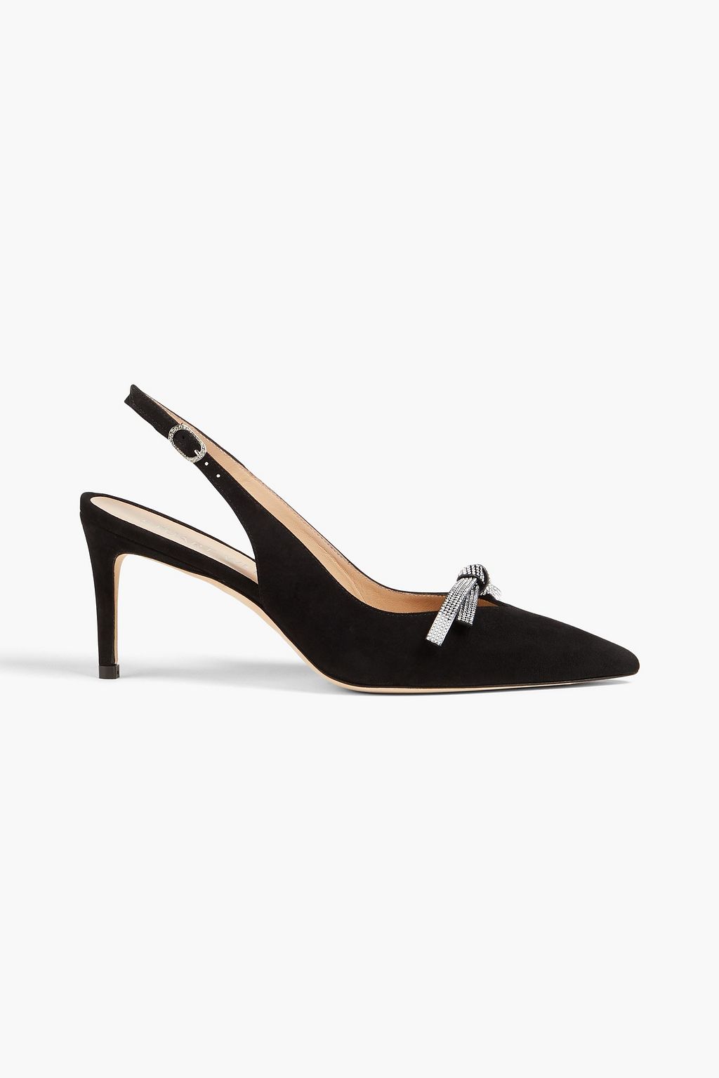 STUART WEITZMAN Embellished suede slingback pumps THE OUTNET