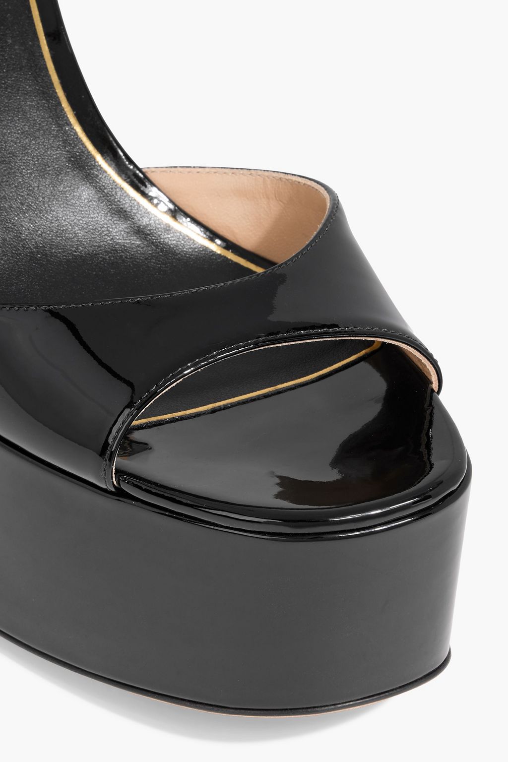 VALENTINO GARAVANI Tan-Go patent-leather platform sandals