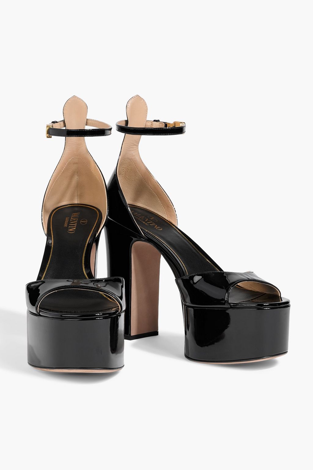 VALENTINO GARAVANI Tan-Go patent-leather platform sandals