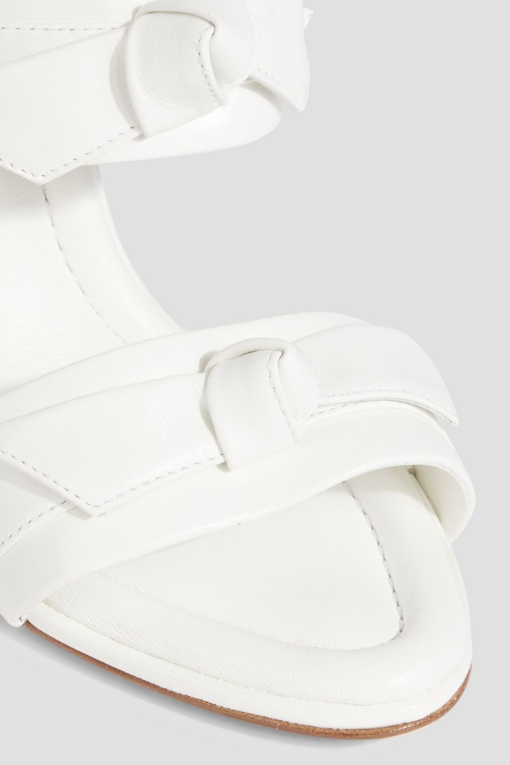 ALEXANDRE BIRMAN Clarita bowdetailed leather wedge slingback sandals