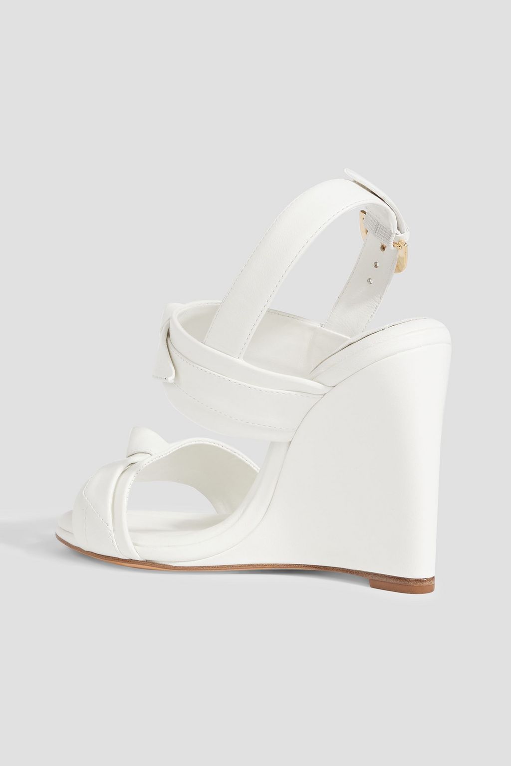 ALEXANDRE BIRMAN Clarita bowdetailed leather wedge slingback sandals