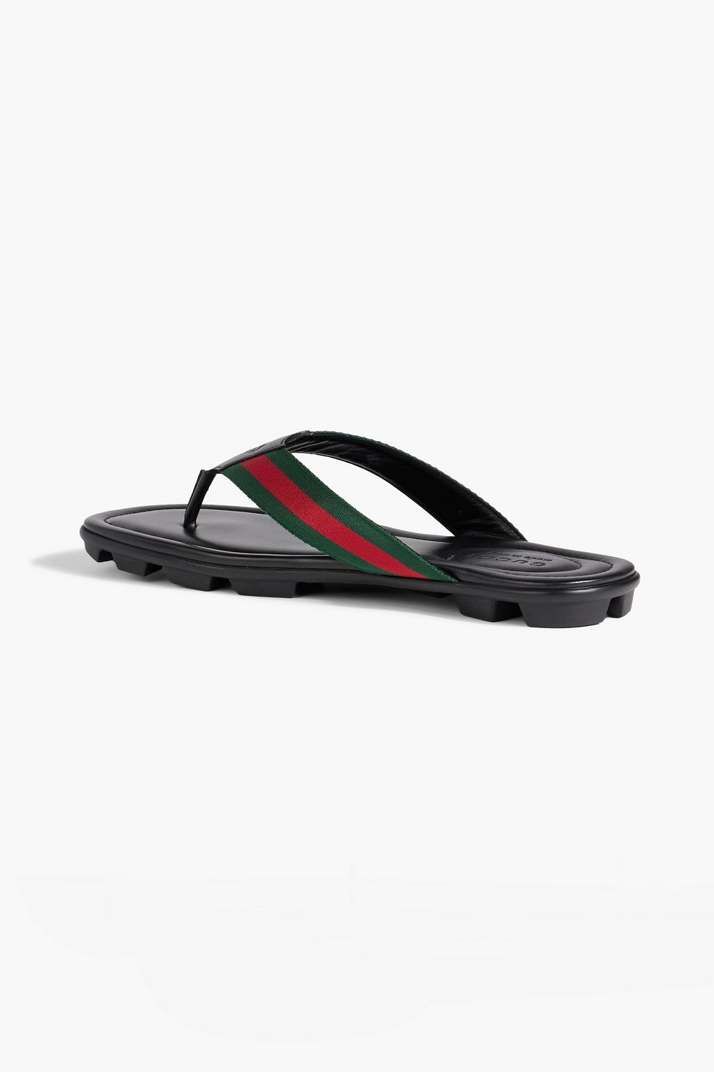 GUCCI Striped webbing flip flops