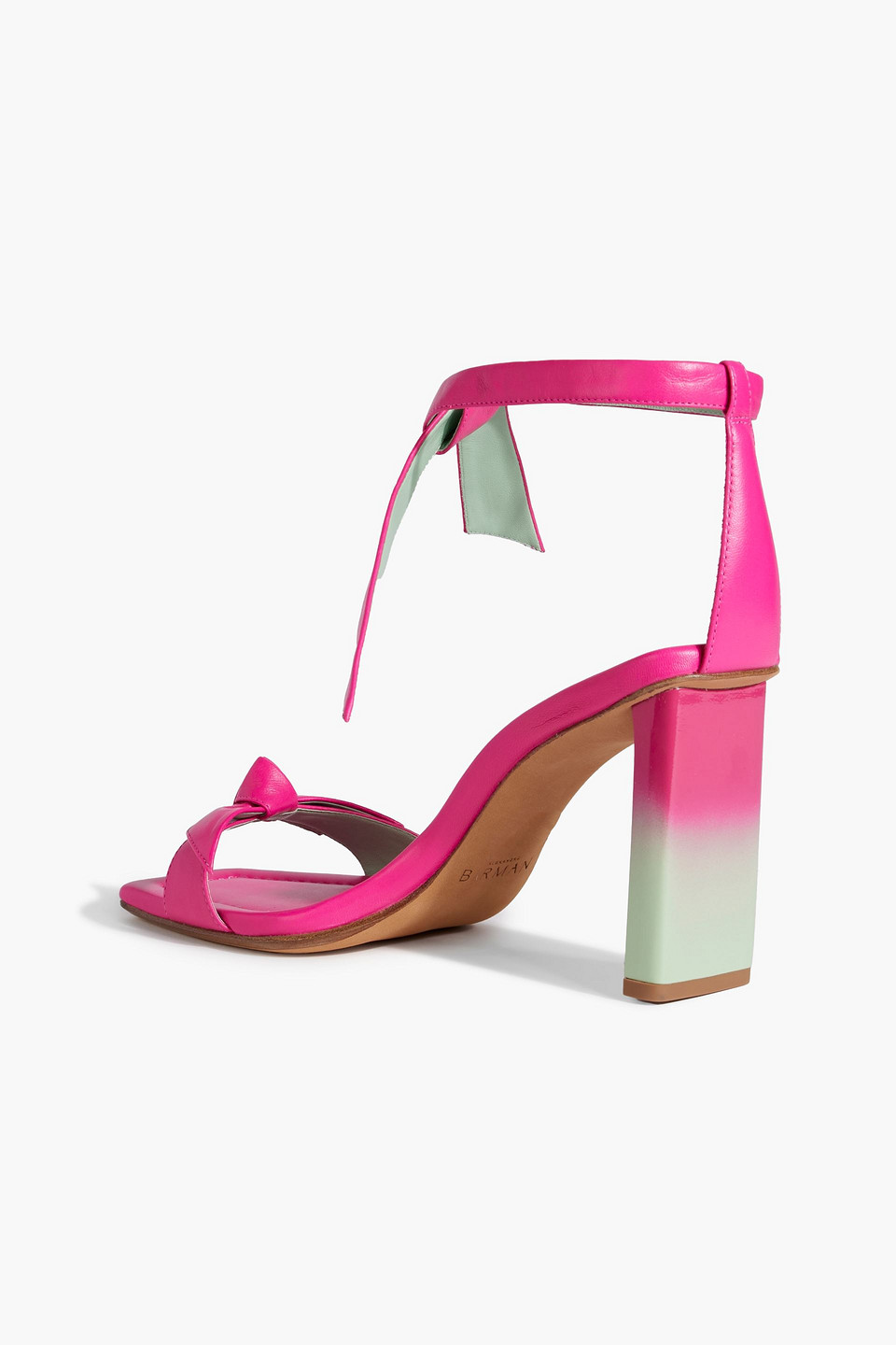 Shop Alexandre Birman Clarita Bow-detailed Leather Sandals In Bright Pink