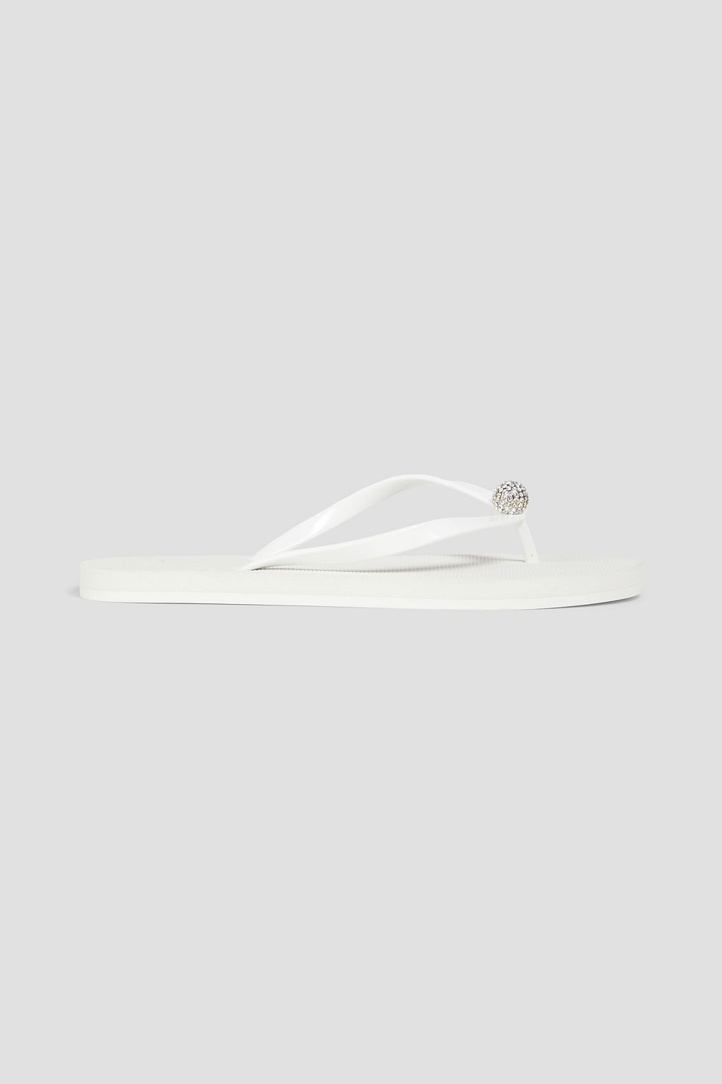 STUART WEITZMAN Eva crystal-embellished rubber flip flops | THE OUTNET