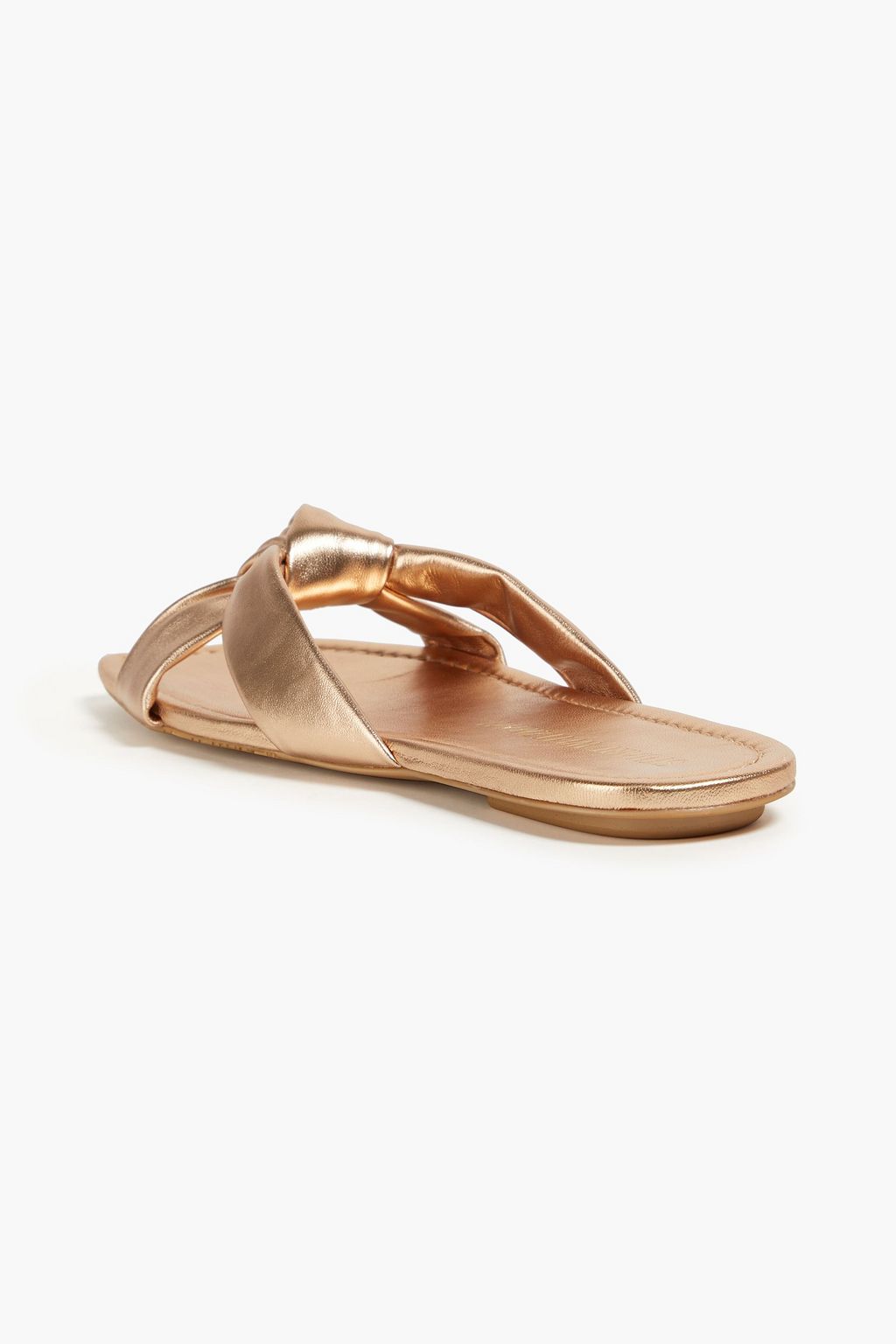 STUART WEITZMAN レザー サンダル ノット付き メタリック