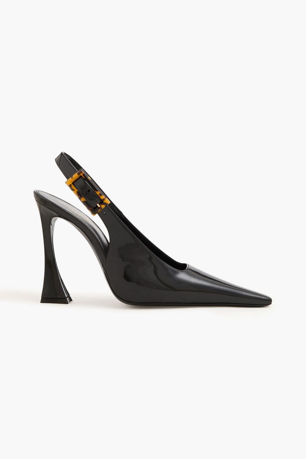 SAINT LAURENT Patent leather slingback pumps THE OUTNET