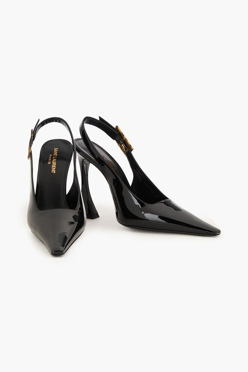 SAINT LAURENT Slingback-Pumps aus Lackleder