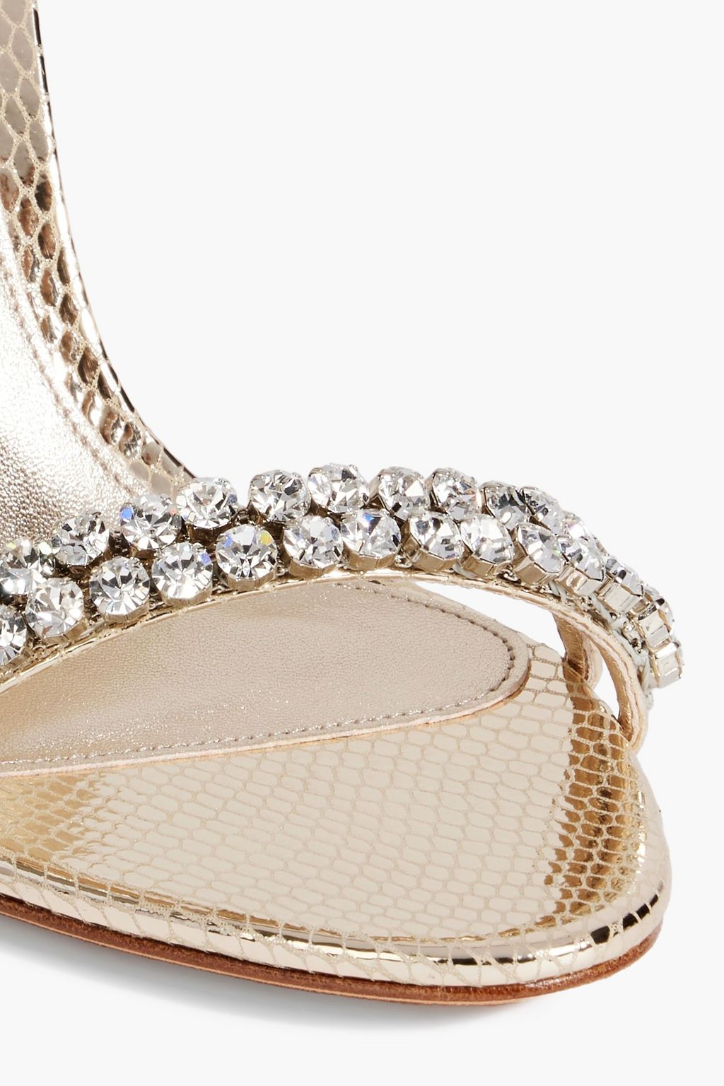ALEXANDRE BIRMAN Karina embellished metallic snake-effect leather sandals