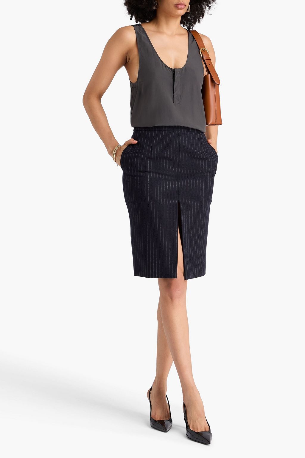 SAINT LAURENT Silk crepe de chine tank