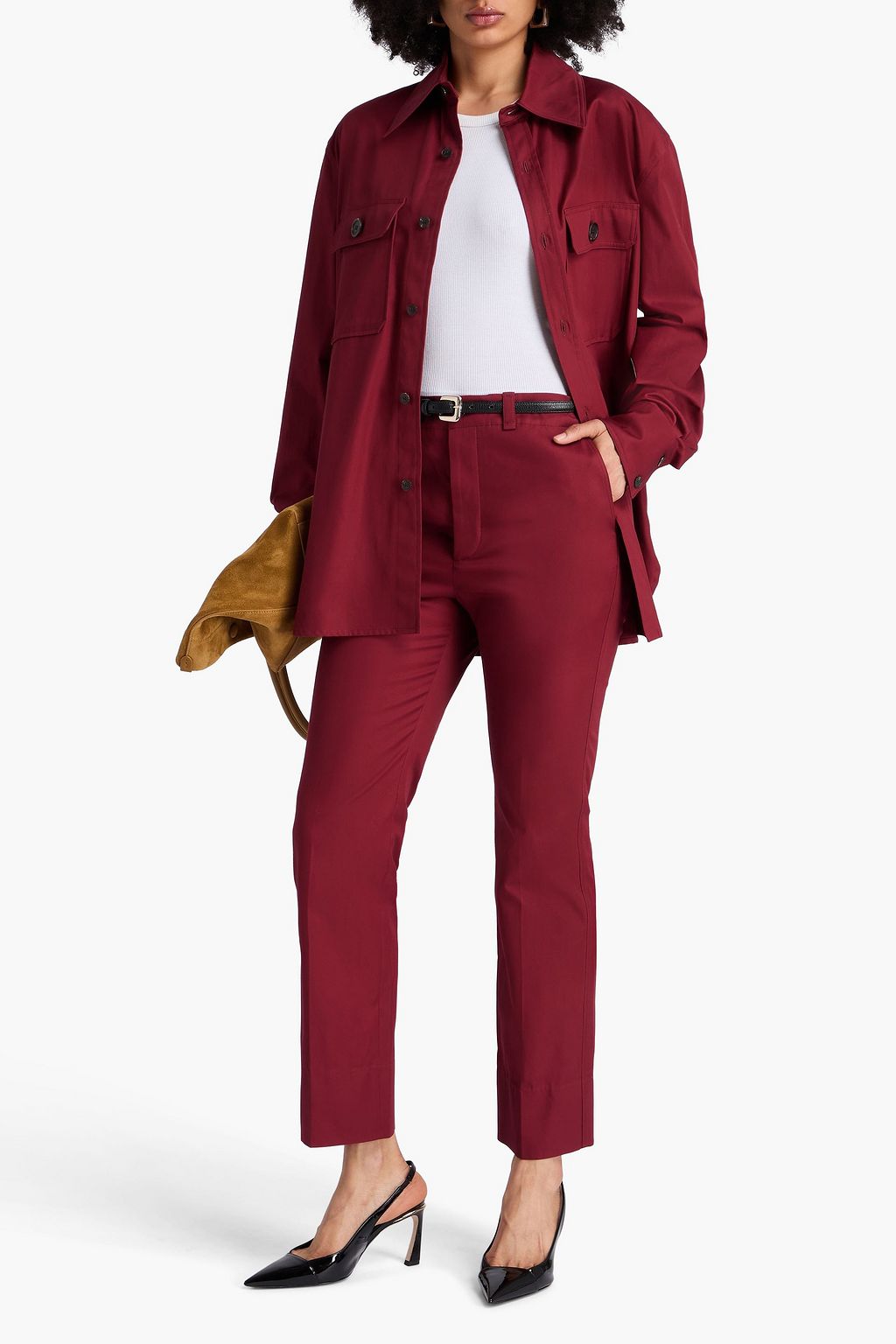 SAINT LAURENT Cotton-twill straight-leg pants