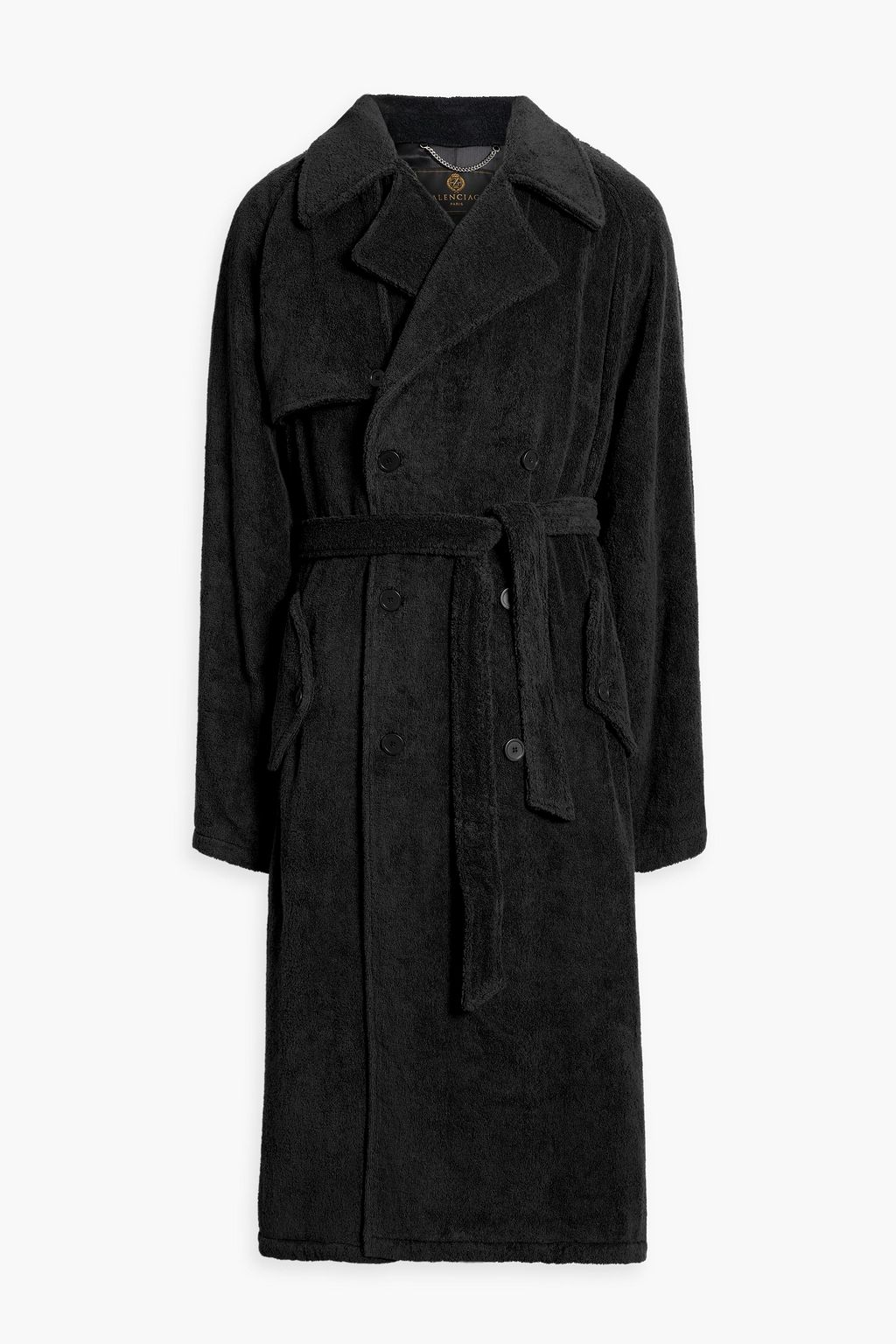 BALENCIAGA Oversized cotton-terry trench coat | THE OUTNET