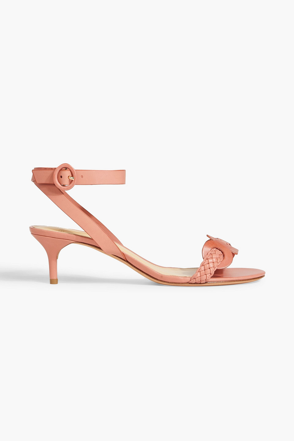 Alexandre Birman Isadora 50 Woven Leather Sandals In Antique Rose