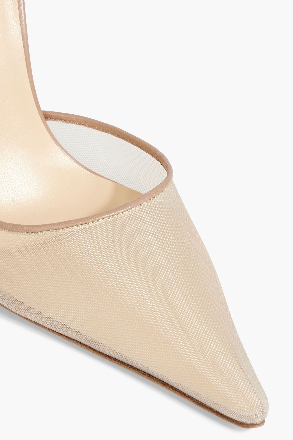 MAGDA BUTRYM Crystal-embellished leather-trimmed mesh pumps