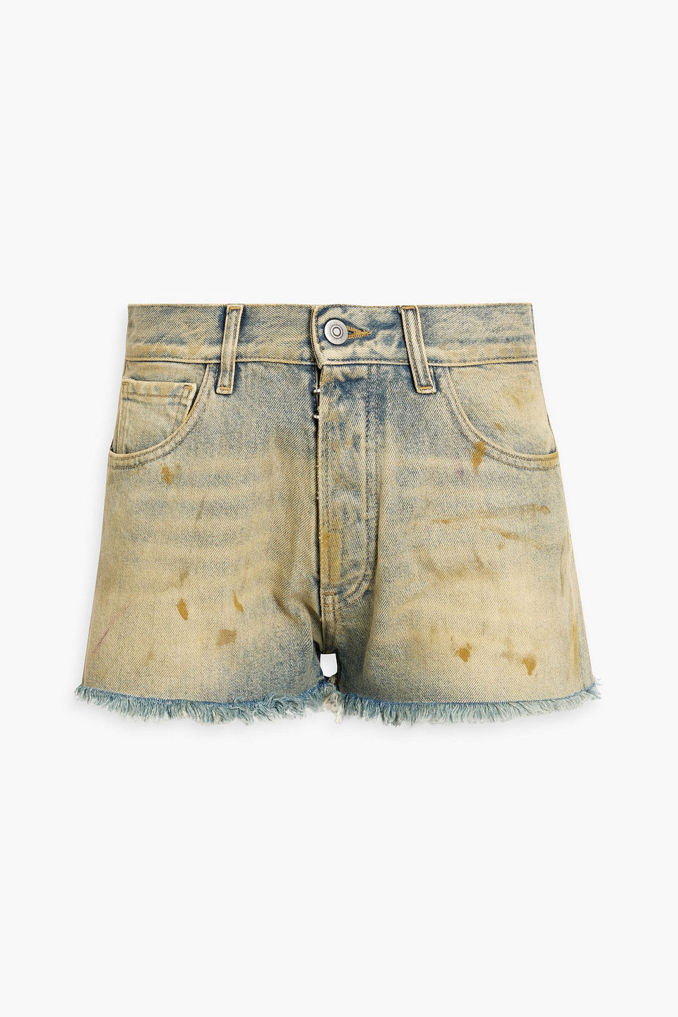 Maison Margiela Distressed Denim Shorts In Neutral