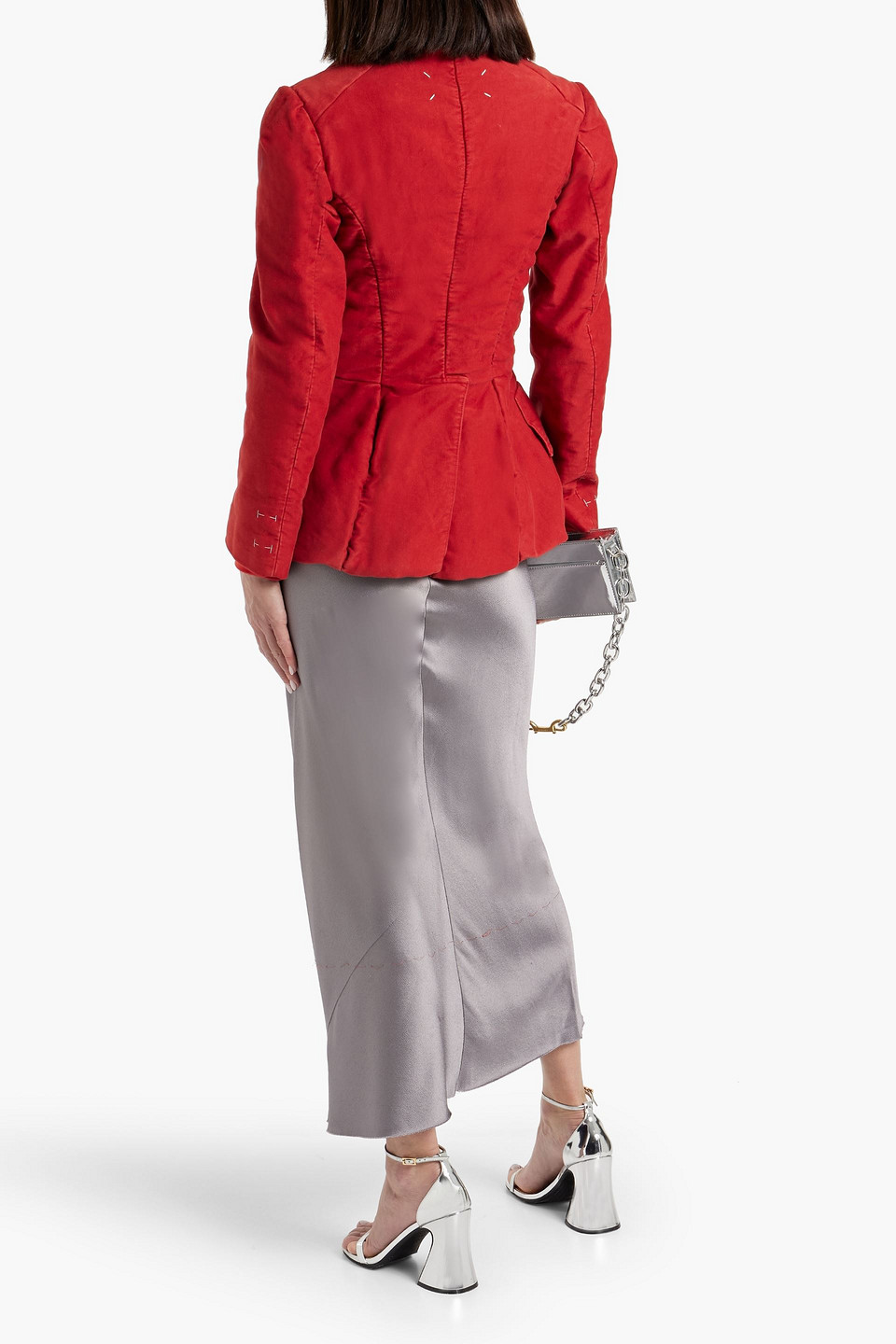 Maison Margiela Woman Suit Jacket Brick Red Size 6 Cotton