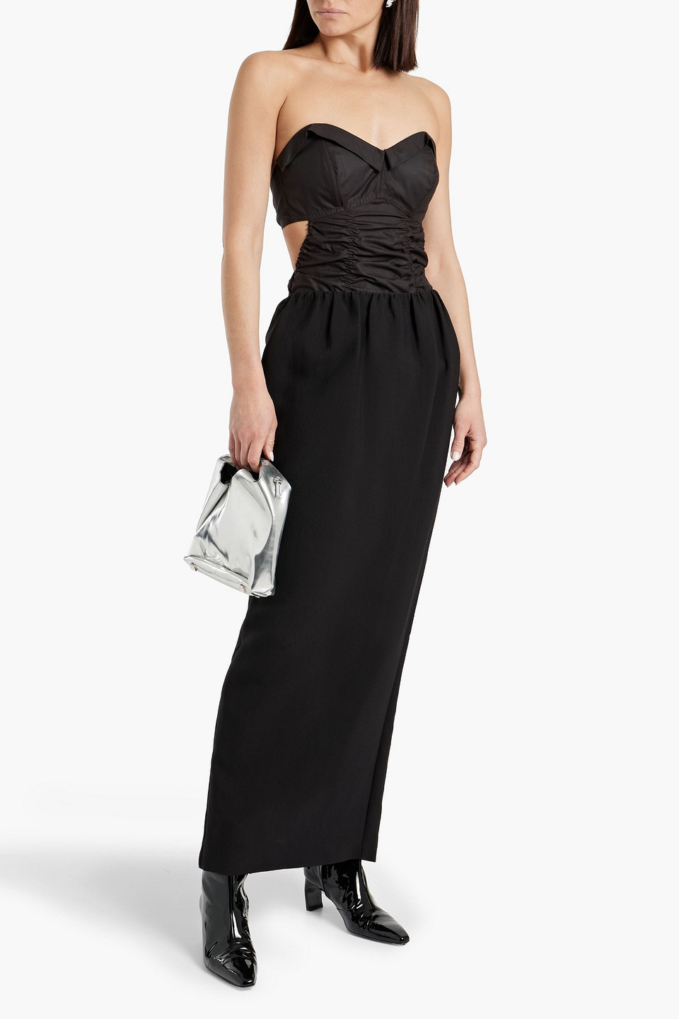 MAISON MARGIELA STRAPLESS CUTOUT COTTON-POPLIN BODYSUIT