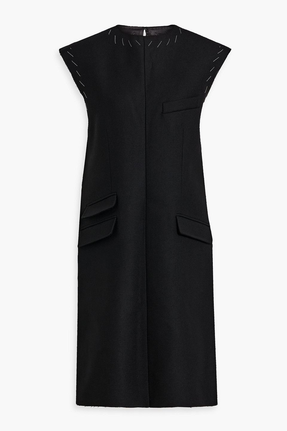 Maison Margiela Wool-felt Midi Dress In Black