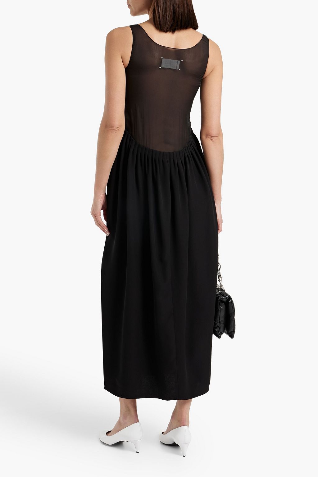 MAISON MARGIELA Pleated silk-blend chiffon maxi dress