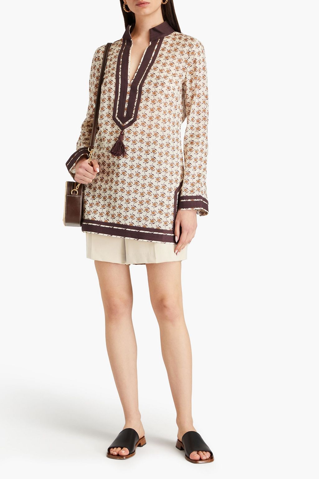 TORY BURCH 프린트 코튼 보일 튜닉