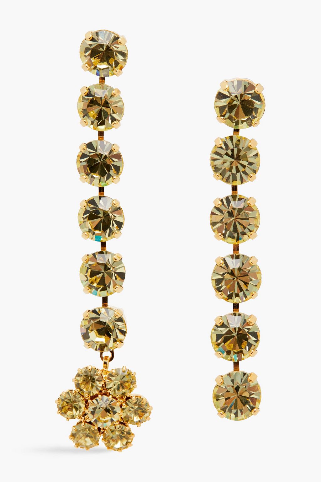 Gold plated crystal earrings gold One Size