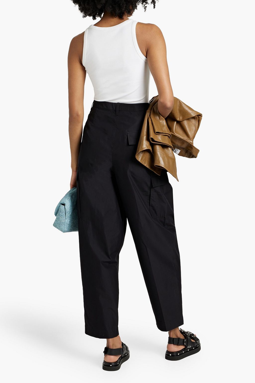 3.1 PHILLIP LIM Pleated cotton-blend poplin tapered pants
