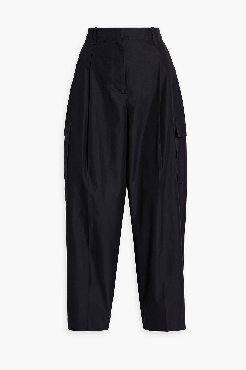 3.1 Phillip Lim Pleated Cotton-blend Poplin Tapered Pants In Black