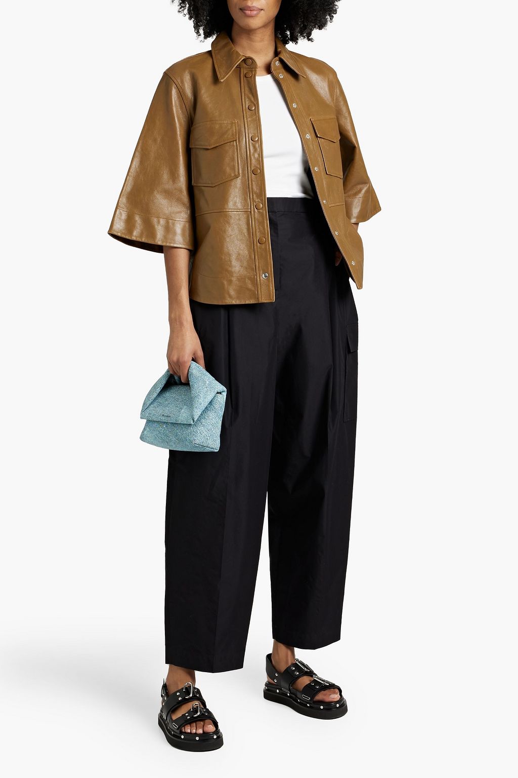 3.1 PHILLIP LIM Pleated cotton-blend poplin tapered pants