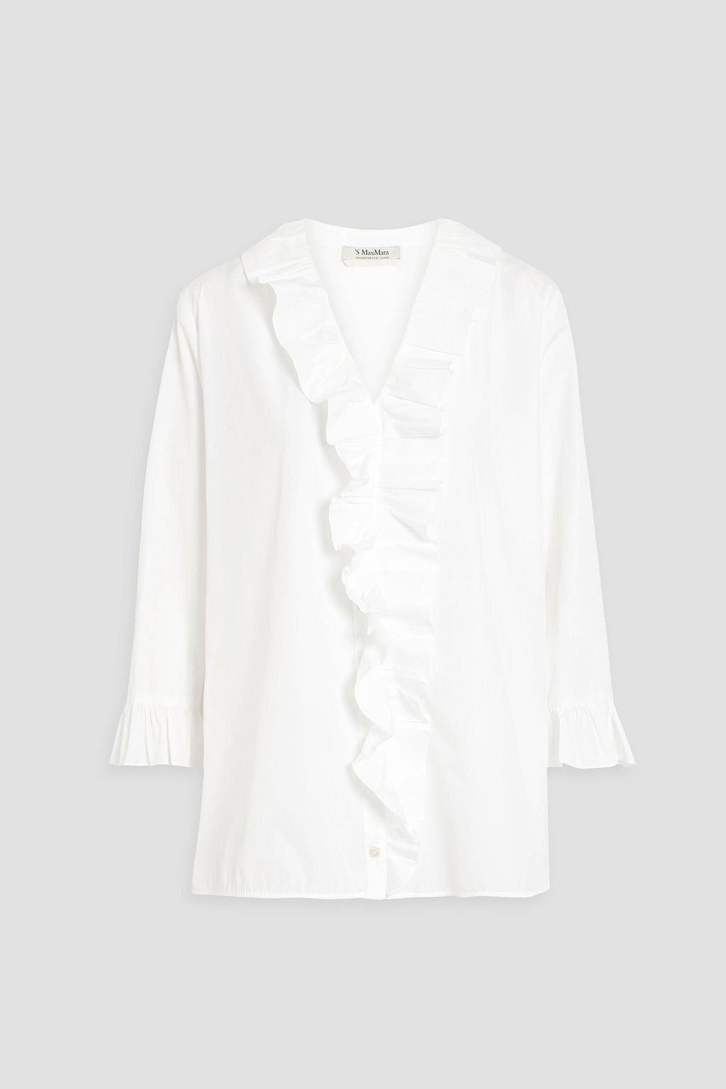 MAX MARA Ruffled cotton poplin shirt THE OUTNET
