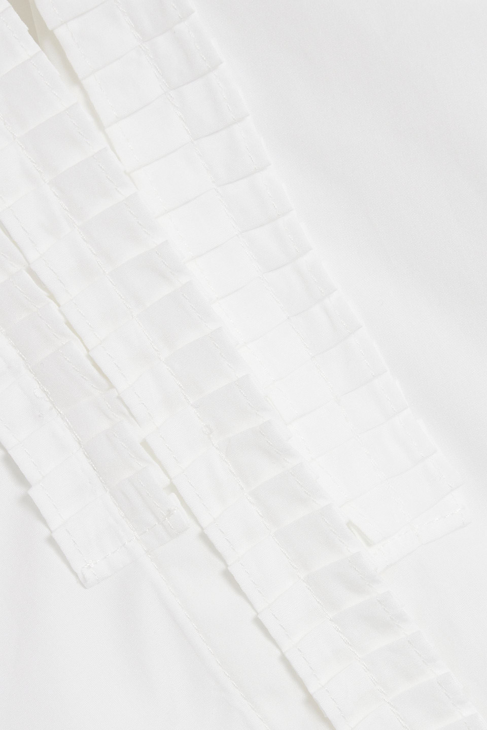 Max Mara Pleated Cotton-poplin Shirt In White