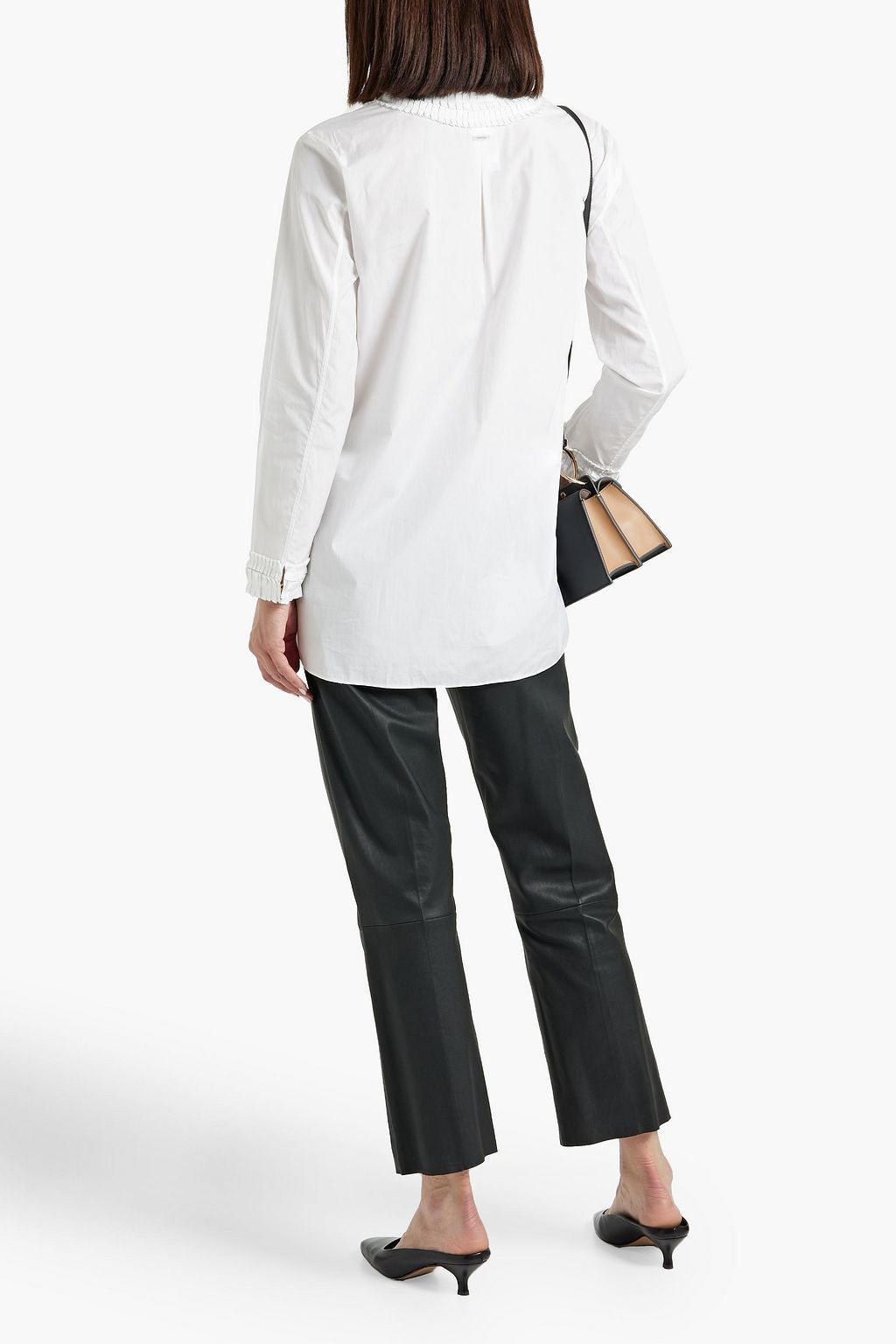 MAX MARA Pleated cotton-poplin shirt