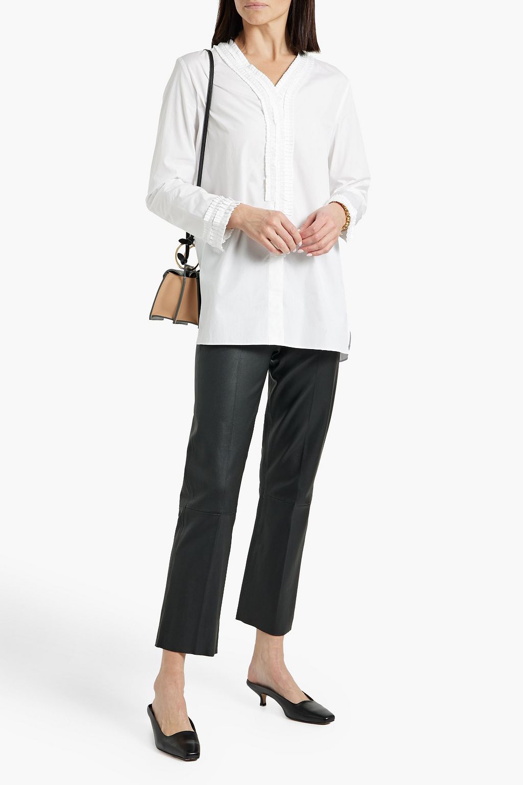 MAX MARA Pleated cotton-poplin shirt