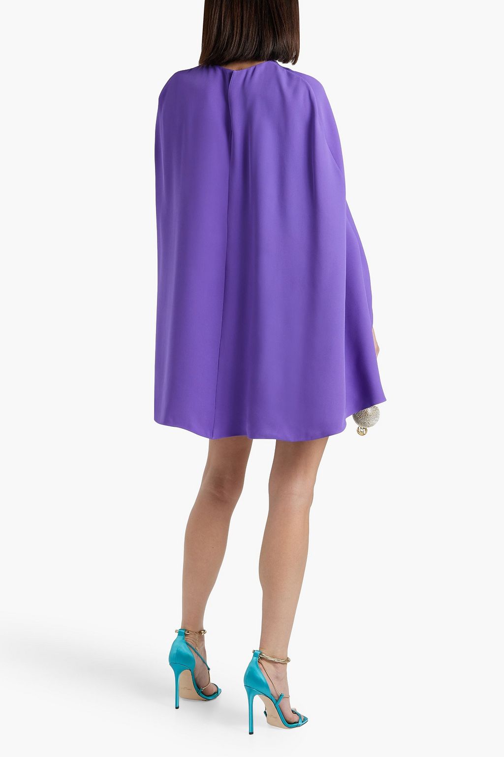 VALENTINO GARAVANI Cape-effect silk crepe de chine mini dress