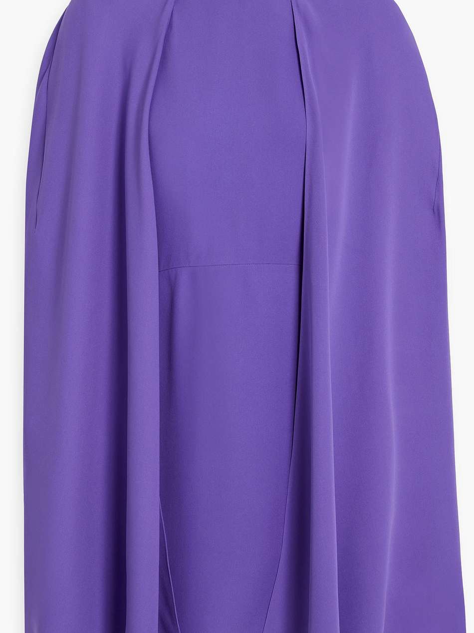 cape-effect silk crepe de chine mini dress