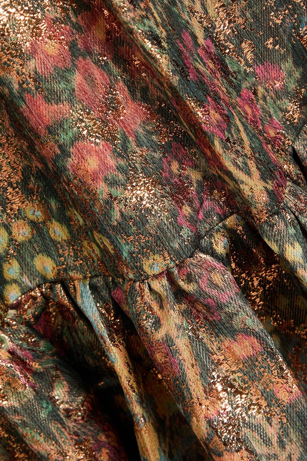 ULLA JOHNSON Cutout metallic floral-jacquard gown