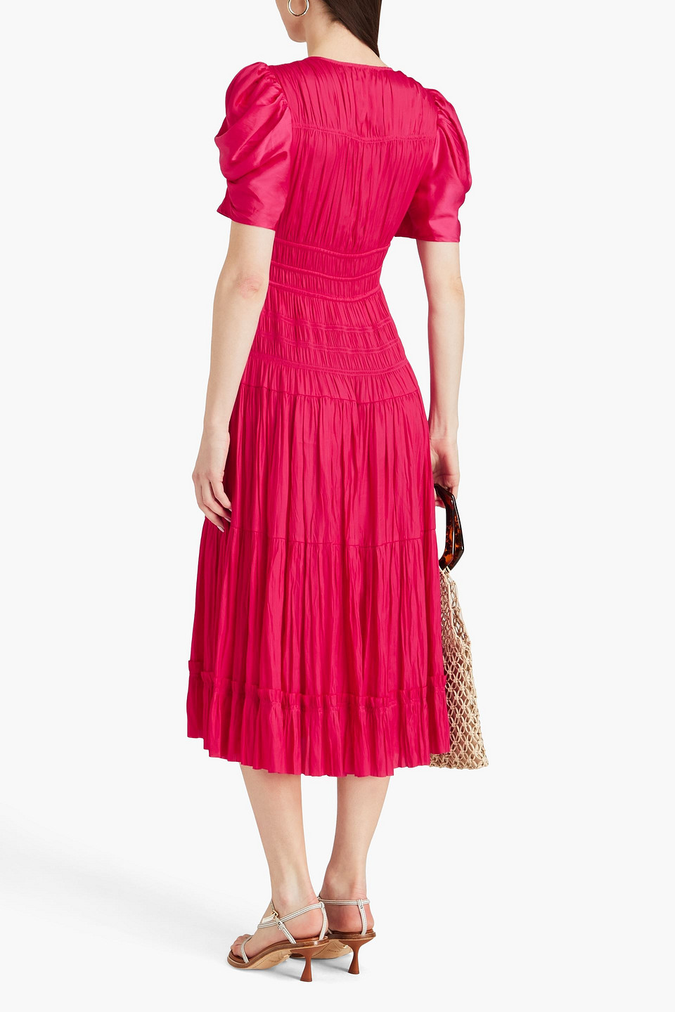 Ulla Johnson Daria Midi Dress In Fuchsiafarben
