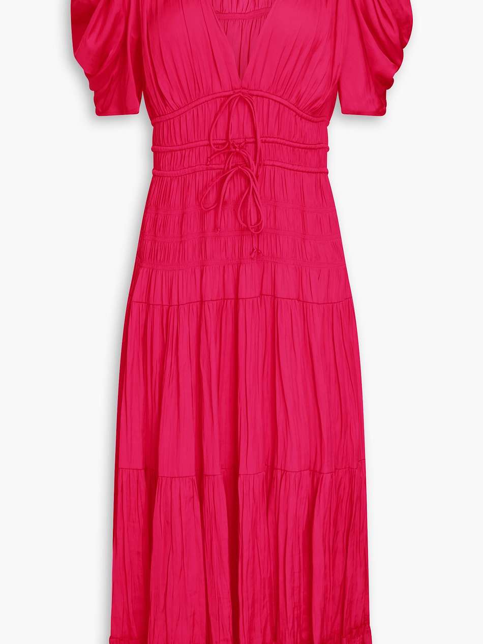 daria tiered satin midi dress