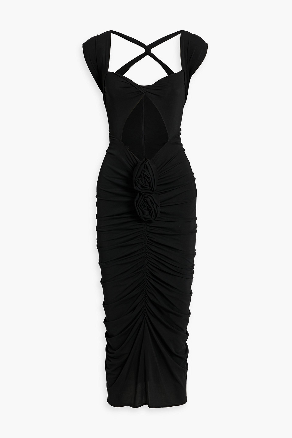 Magda Butrym Twisted Halterneck Midi Dress In Black